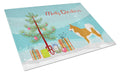 Icelandic Sheepdog Christmas Cutting Board Tempered Glass Kitchen Cutting Surface, Heat Resistant Chopping, Non-Slip Feet, Food Prep & Serving