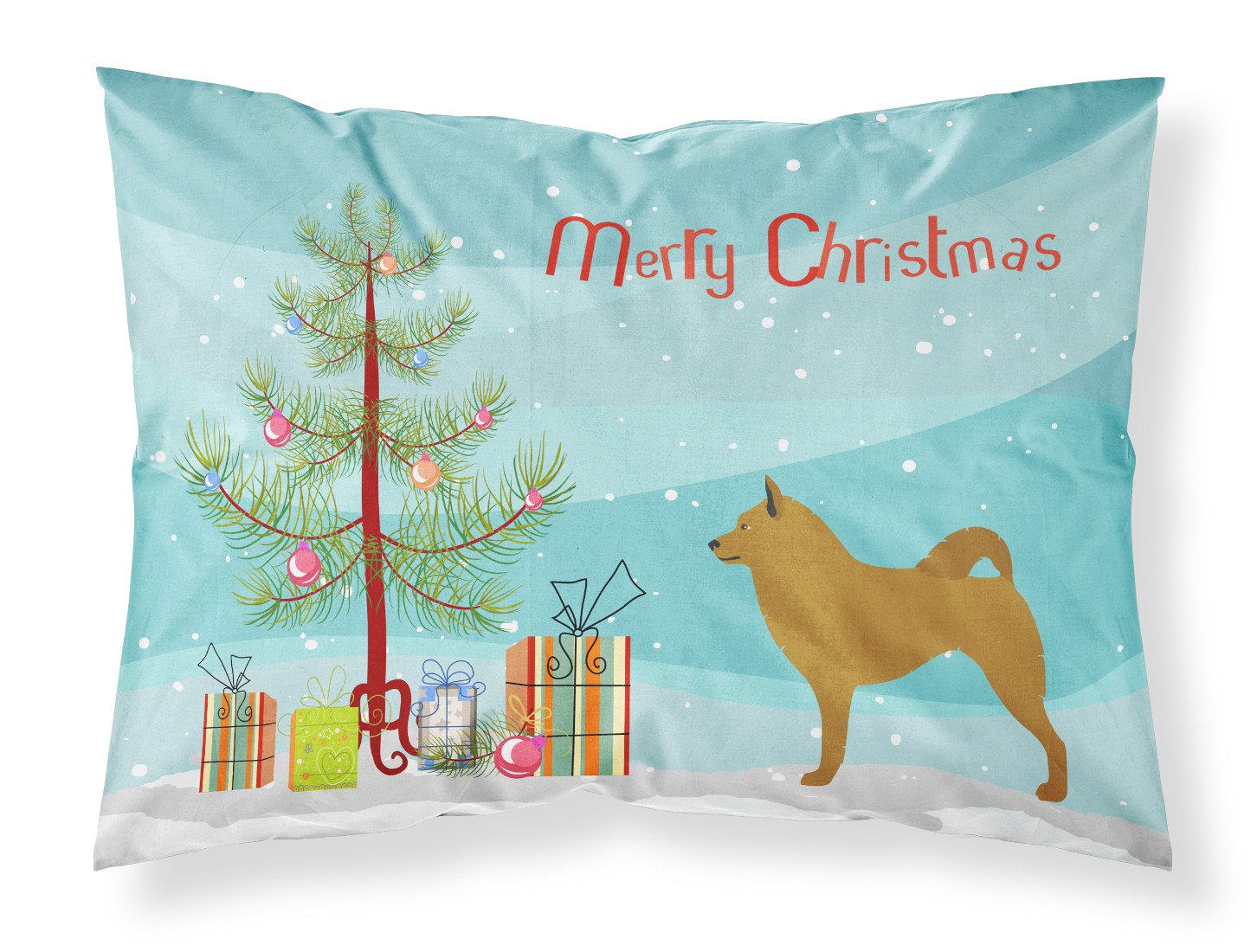 Finnish Spitz Christmas Standard Pillowcase Lightweight Super Soft Easy Care Decorative Artwork Pillowcase, Standard