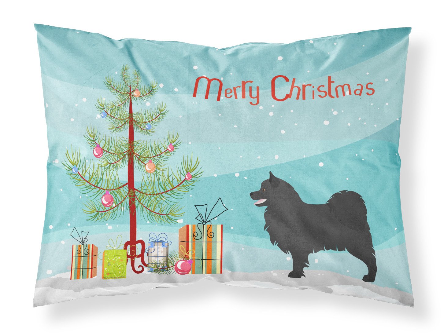 Swedish Lapphund Christmas Standard Pillowcase Lightweight Super Soft Easy Care Decorative Artwork Pillowcase, Standard