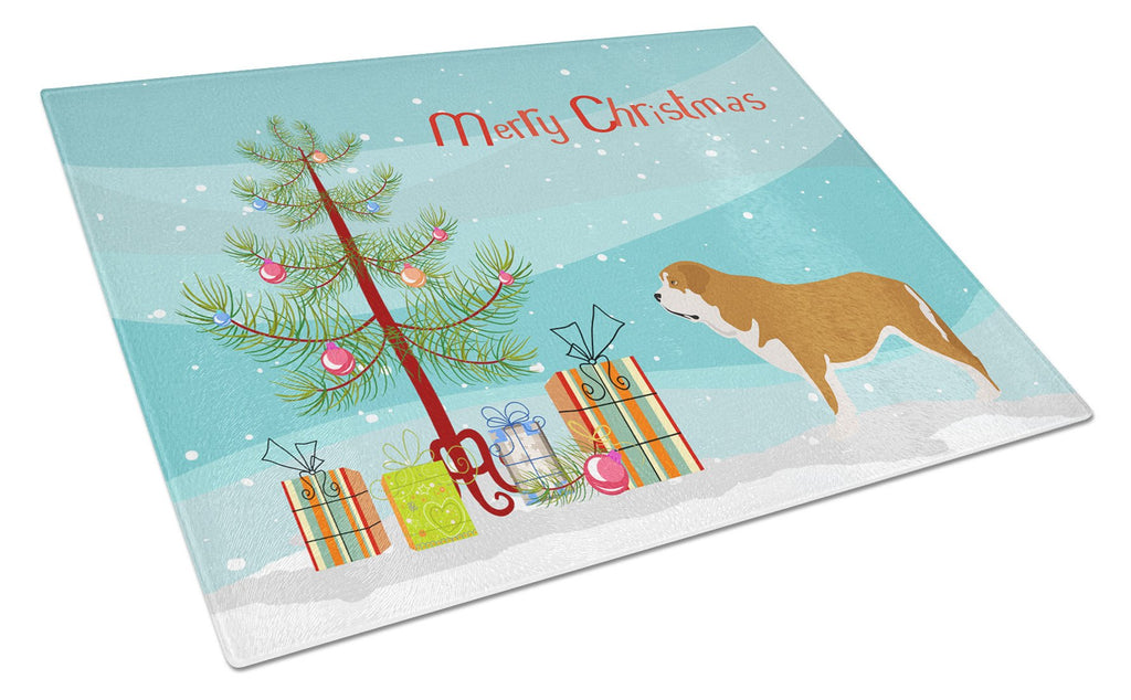 Mastin Epanol Spanish Mastiff Christmas Cutting Board Tempered Glass Kitchen Cutting Surface, Heat Resistant Chopping, Non-Slip Feet, Food Prep & Serving