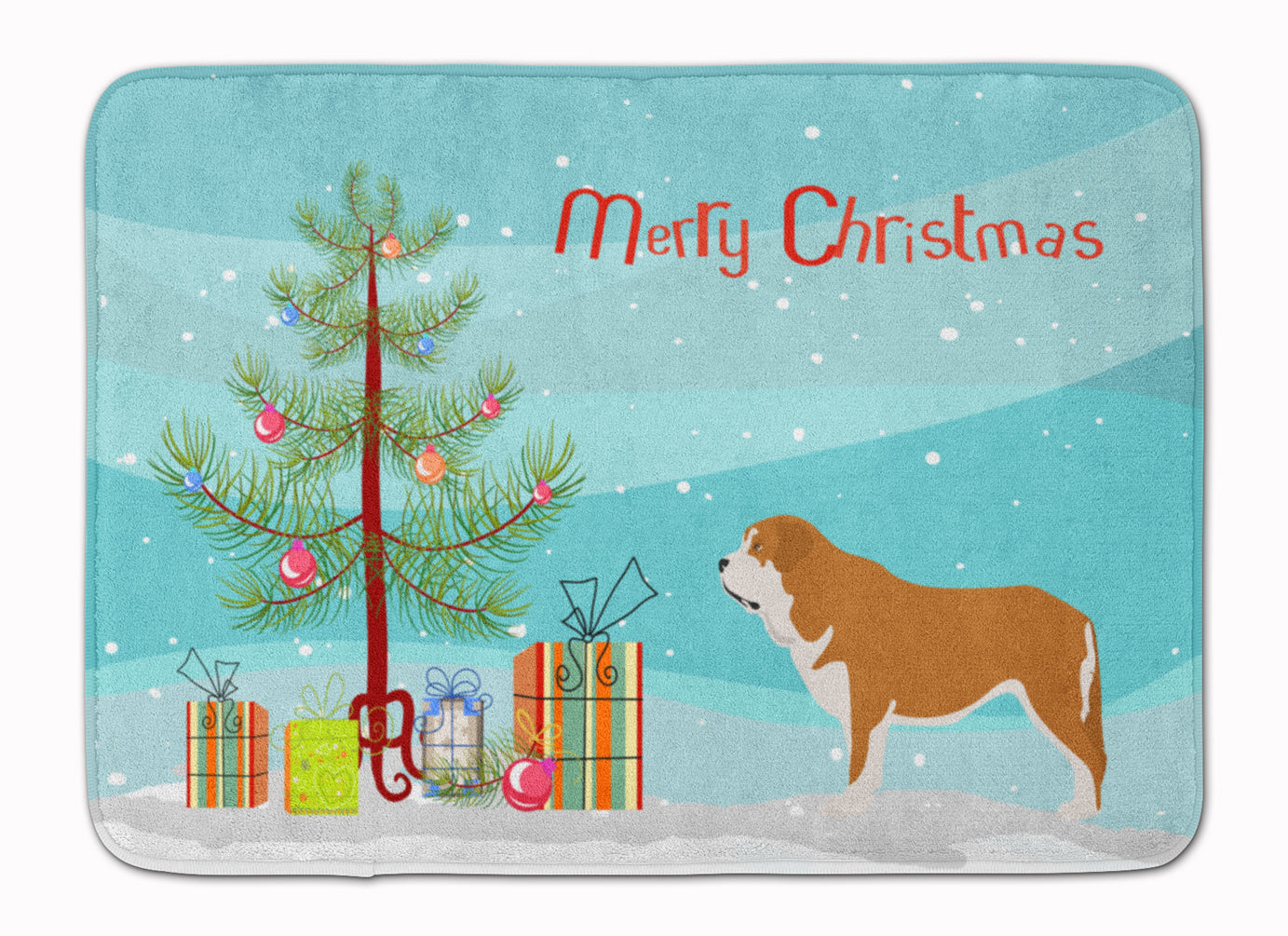 Mastin Epanol Spanish Mastiff Christmas Memory Foam Kitchen Mat Machine Washable Anti-Fatigue Cushion Comfort Bath or Kitchen Rug