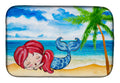 Mermaid on the Beach Dish Drying Mat Absorbent Dish Drying Mat Pad for Kitchen Counter Dish Drainer Mat for Countertop, 14 x 21", Multicolor