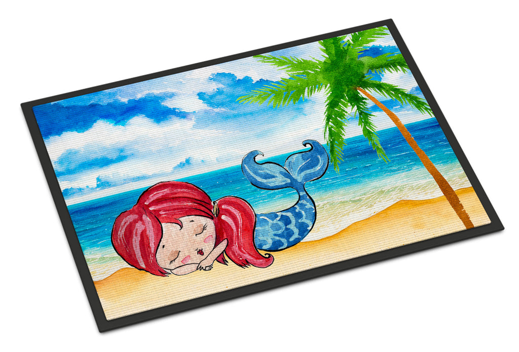 Mermaid on the Beach Doormat Indoor Outdoor 24H X 36W Front Door Mat Rugs for Entryway, Non Slip Washable Low Pile,
