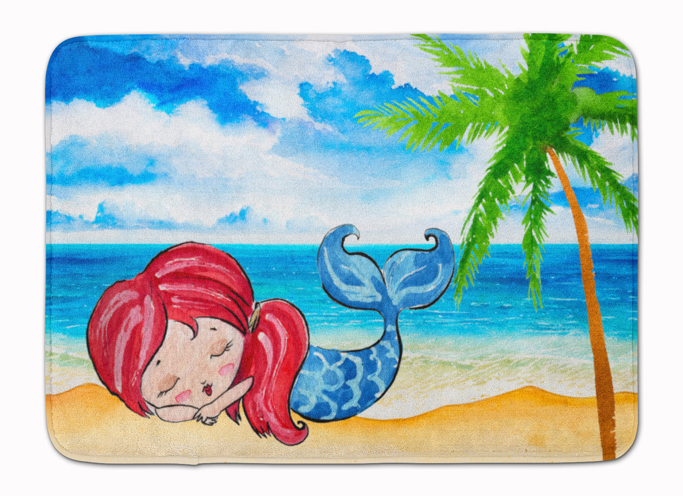 Mermaid on the Beach Memory Foam Kitchen Mat Machine Washable Anti-Fatigue Cushion Comfort Bath or Kitchen Rug