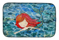 Mermaid Swimming Dish Drying Mat Absorbent Dish Drying Mat Pad for Kitchen Counter Dish Drainer Mat for Countertop, 14 x 21", Multicolor