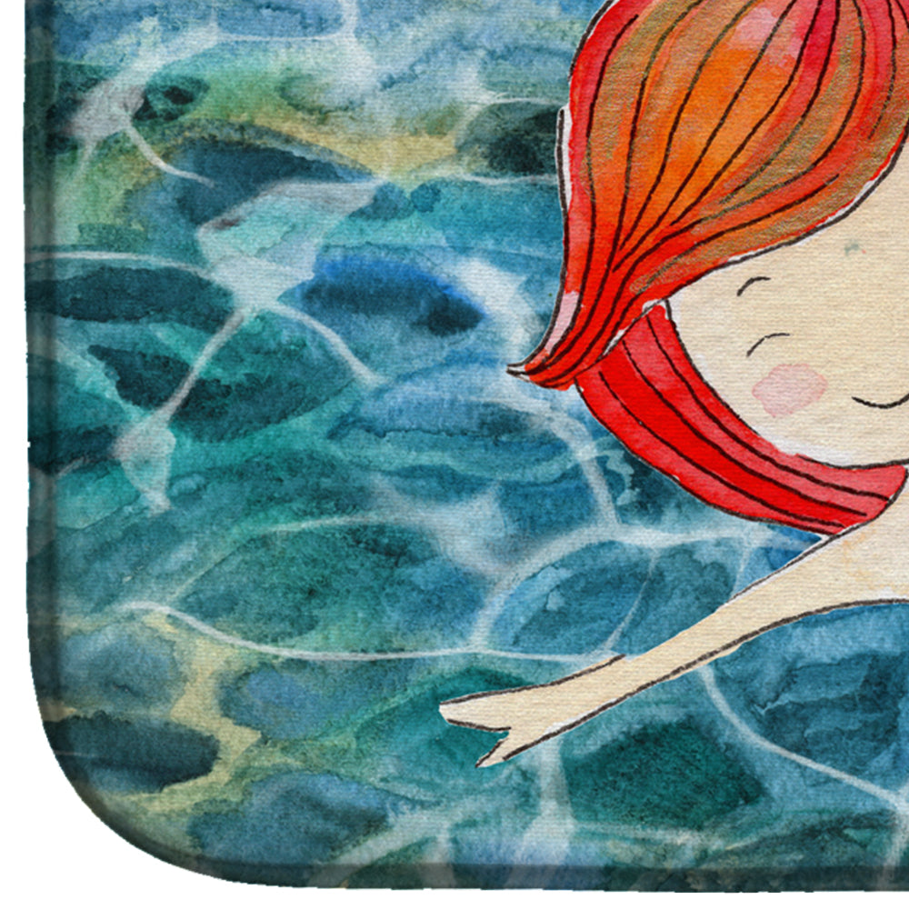 Mermaid Swimming Dish Drying Mat Absorbent Dish Drying Mat Pad for Kitchen Counter Dish Drainer Mat for Countertop, 14 x 21", Multicolor