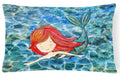 Mermaid Swimming Decorative Throw Pillow 12x16 Indoor Outdoor Accent Cushion, Fabric Cover with Insert for Sofa, Bed, Porch & Living Room