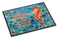 Seahorse Welcome Doormat Indoor Outdoor 24H X 36W Front Door Mat Rugs for Entryway, Non Slip Washable Low Pile,