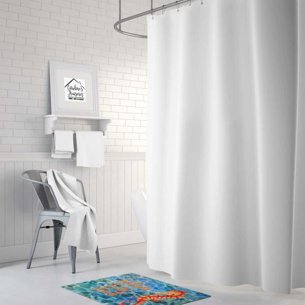 Seahorse Welcome Memory Foam Kitchen Mat Machine Washable Anti-Fatigue Cushion Comfort Bath or Kitchen Rug