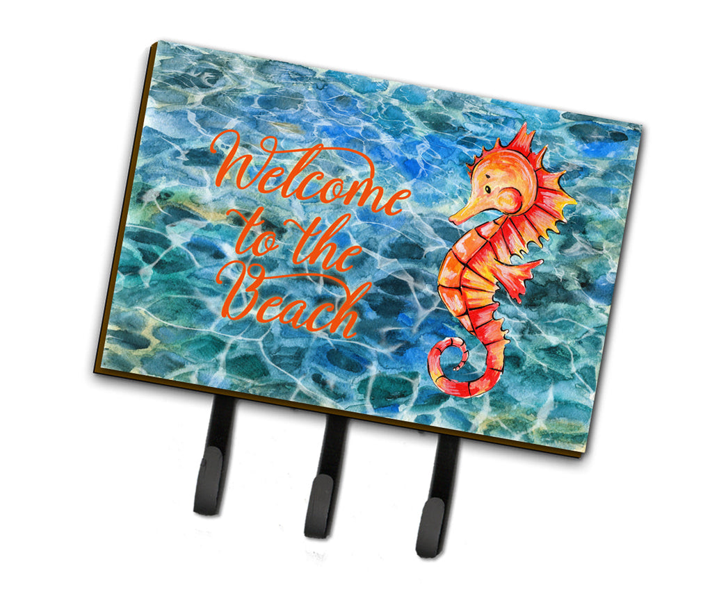 Seahorse Welcome Leash or Key Holder Wall Hooks, Coat Rack Wall Mount, for Hanging Keys, Towels, Aprons, Leashes