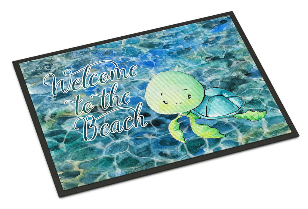 Sea Turtle Welcome Doormat Indoor Outdoor 24H X 36W Front Door Mat Rugs for Entryway, Non Slip Washable Low Pile,