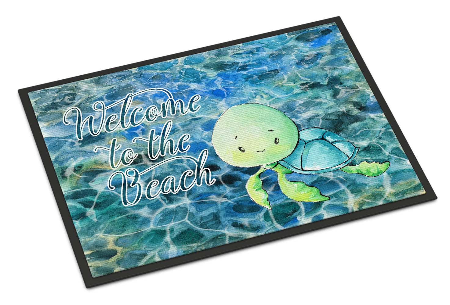 Sea Turtle Welcome Doormat Indoor Outdoor 24H X 36W Front Door Mat Rugs for Entryway, Non Slip Washable Low Pile,
