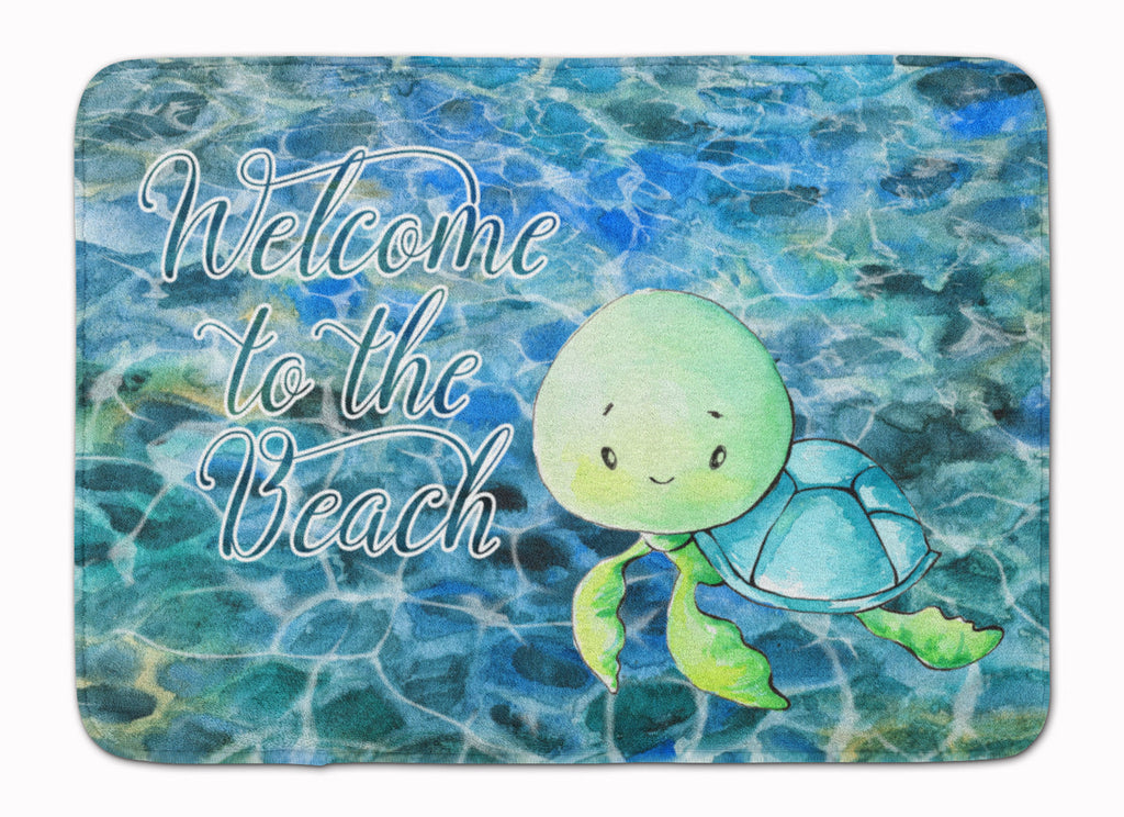 Sea Turtle Welcome Memory Foam Kitchen Mat Machine Washable Anti-Fatigue Cushion Comfort Bath or Kitchen Rug