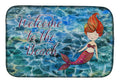 Mermaid Water Welcome Dish Drying Mat Absorbent Dish Drying Mat Pad for Kitchen Counter Dish Drainer Mat for Countertop, 14 x 21", Multicolor