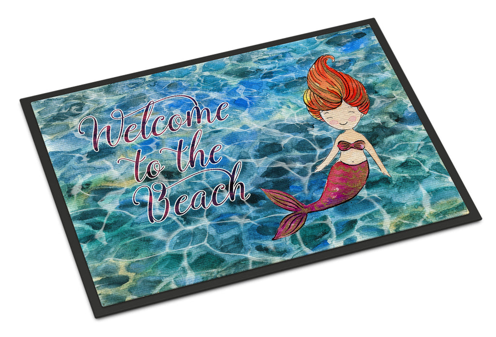 Mermaid Water Welcome Doormat Indoor Outdoor 24H X 36W Front Door Mat Rugs for Entryway, Non Slip Washable Low Pile,