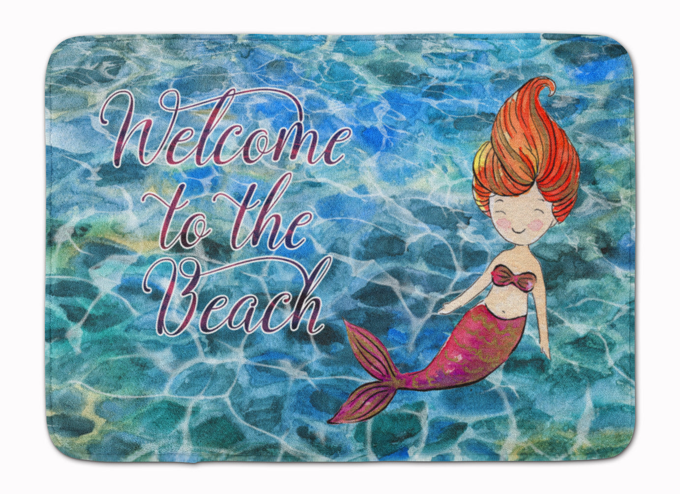 Mermaid Water Welcome Memory Foam Kitchen Mat Machine Washable Anti-Fatigue Cushion Comfort Bath or Kitchen Rug