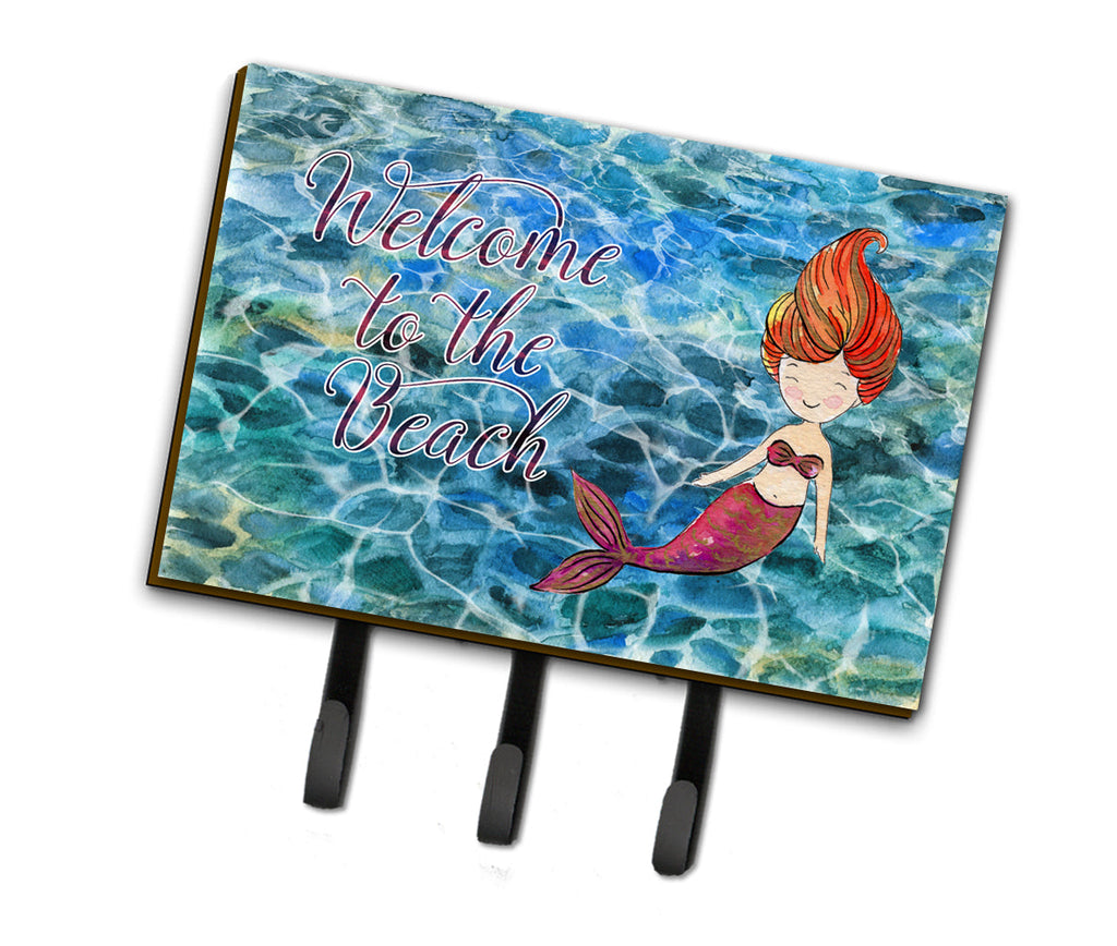 Mermaid Water Welcome Leash or Key Holder Wall Hooks, Coat Rack Wall Mount, for Hanging Keys, Towels, Aprons, Leashes