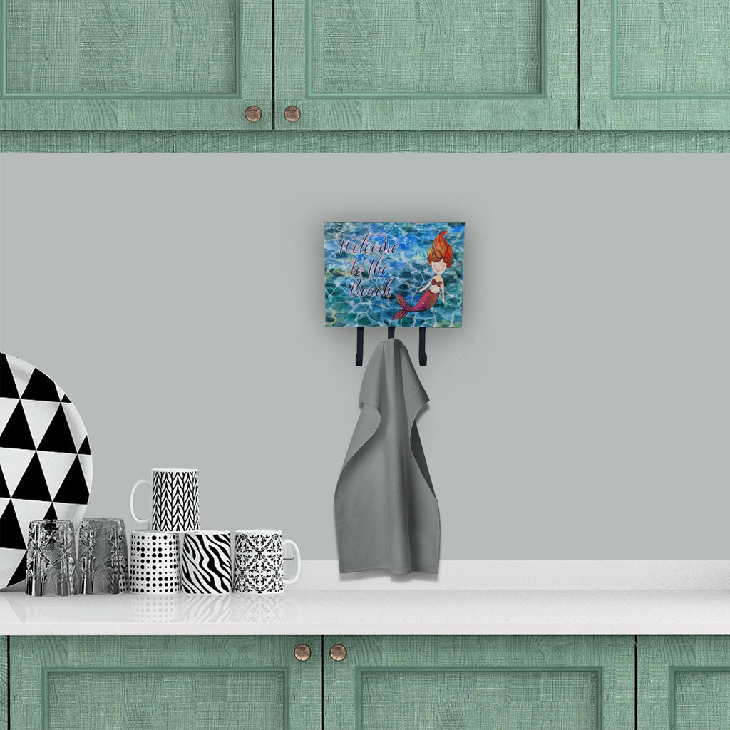 Mermaid Water Welcome Leash or Key Holder Wall Hooks, Coat Rack Wall Mount, for Hanging Keys, Towels, Aprons, Leashes