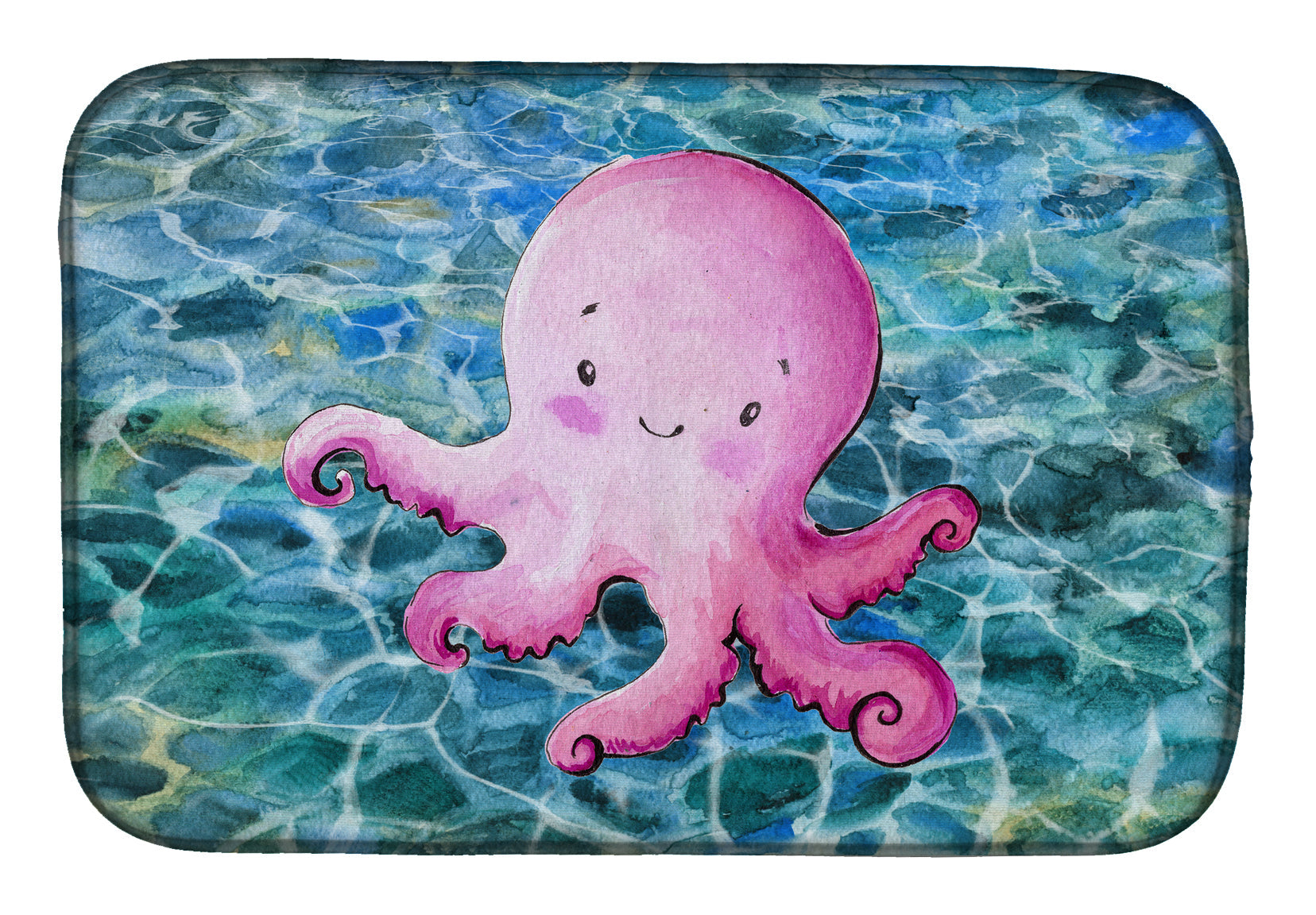 Octopus Dish Drying Mat Absorbent Dish Drying Mat Pad for Kitchen Counter Dish Drainer Mat for Countertop, 14 x 21", Multicolor
