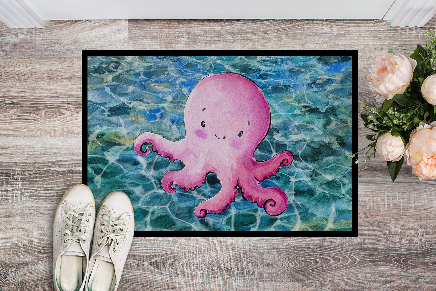 Octopus Doormat Indoor Outdoor 24H X 36W Front Door Mat Rugs for Entryway, Non Slip Washable Low Pile,