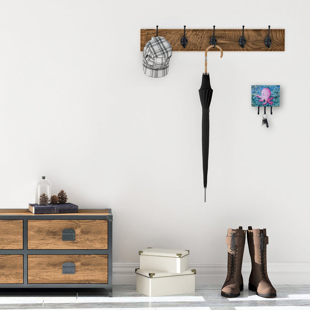 Octopus Leash or Key Holder Wall Hooks, Coat Rack Wall Mount, for Hanging Keys, Towels, Aprons, Leashes