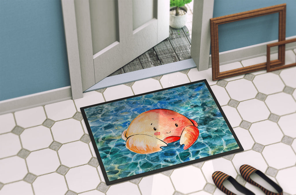 Crab Doormat Indoor Outdoor 24H X 36W Front Door Mat Rugs for Entryway, Non Slip Washable Low Pile,