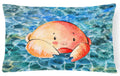 Crab Decorative Throw Pillow 12x16 Indoor Outdoor Accent Cushion, Fabric Cover with Insert for Sofa, Bed, Porch & Living Room