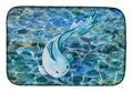 Blue Fish Dish Drying Mat Absorbent Dish Drying Mat Pad for Kitchen Counter Dish Drainer Mat for Countertop, 14 x 21", Multicolor