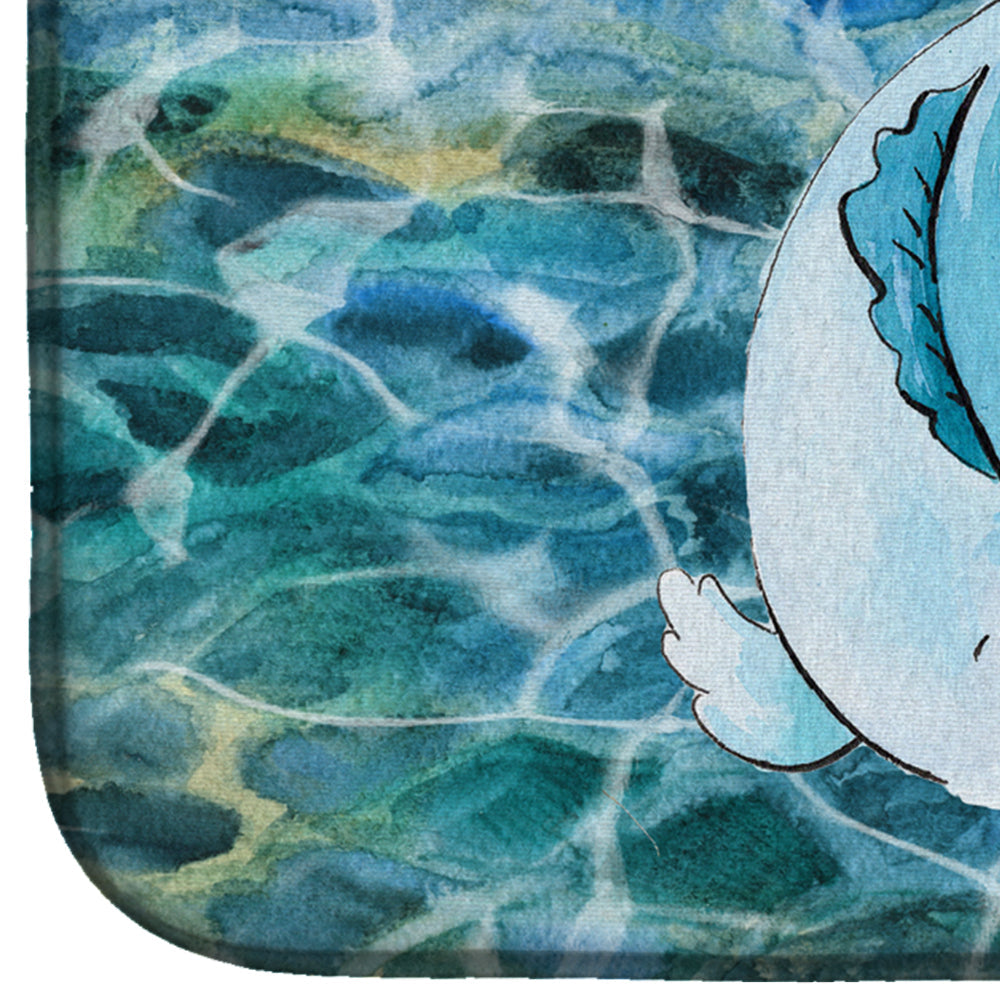 Blue Fish Dish Drying Mat Absorbent Dish Drying Mat Pad for Kitchen Counter Dish Drainer Mat for Countertop, 14 x 21", Multicolor