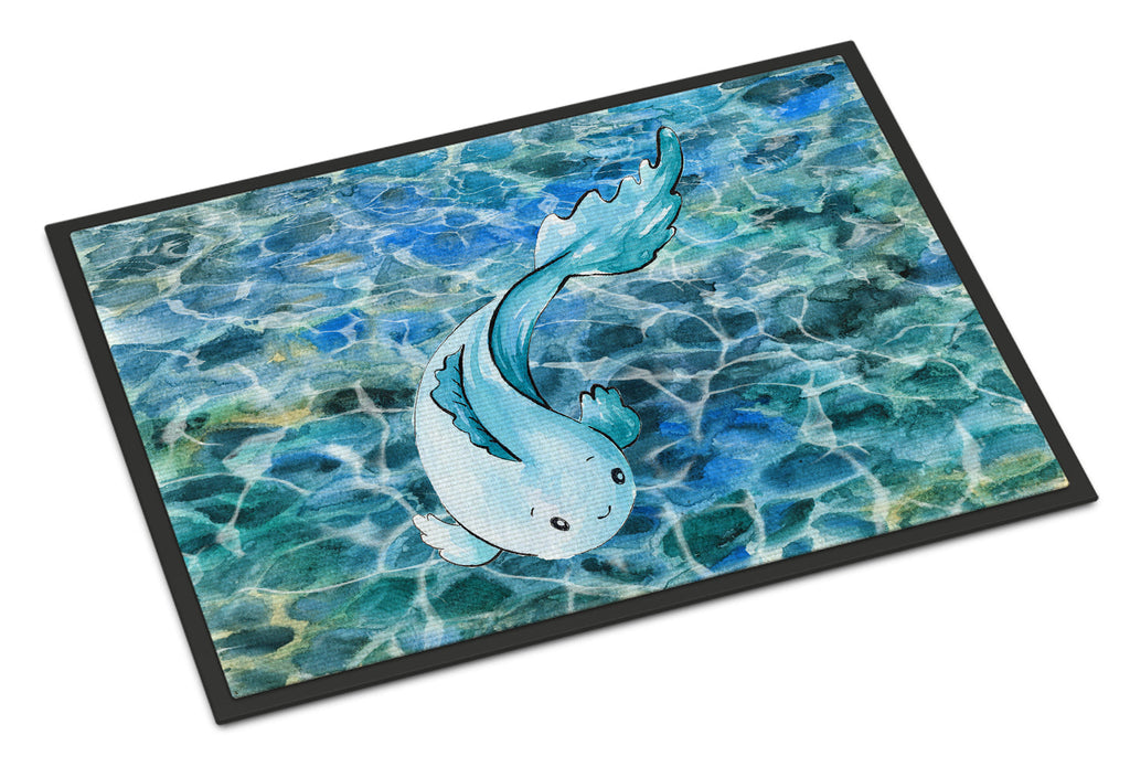 Blue Fish Doormat Indoor Outdoor 24H X 36W Front Door Mat Rugs for Entryway, Non Slip Washable Low Pile,