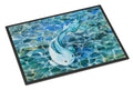 Blue Fish Doormat Indoor Outdoor 24H X 36W Front Door Mat Rugs for Entryway, Non Slip Washable Low Pile,