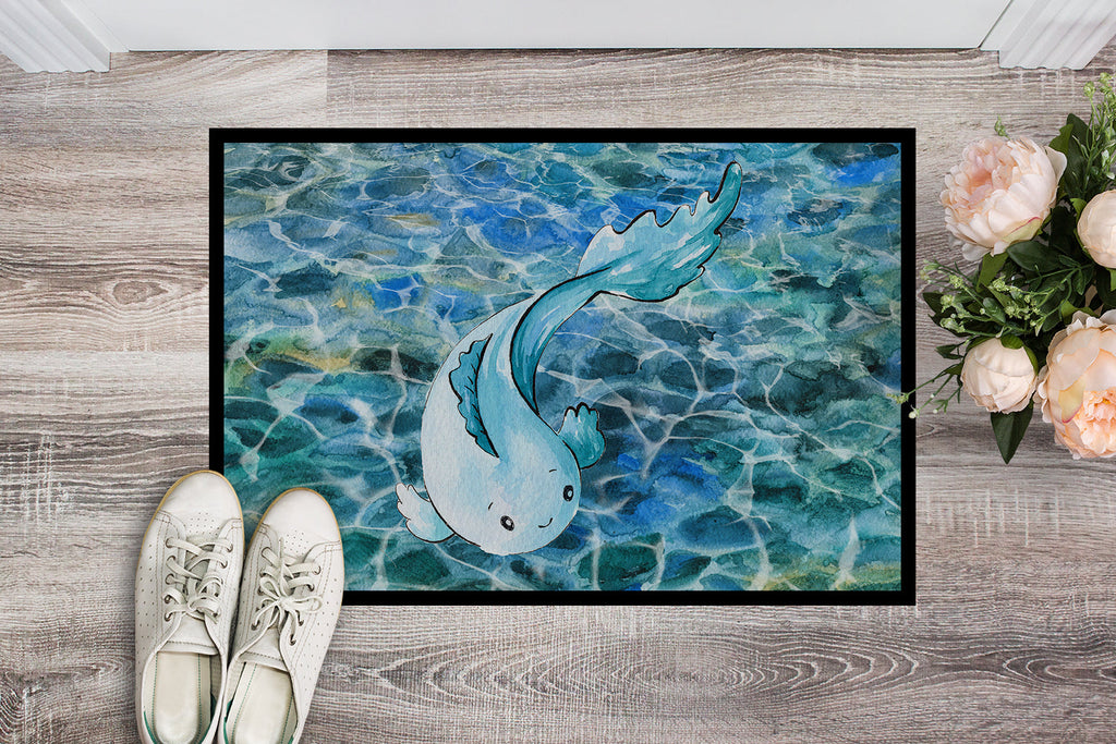 Blue Fish Doormat Indoor Outdoor 24H X 36W Front Door Mat Rugs for Entryway, Non Slip Washable Low Pile,