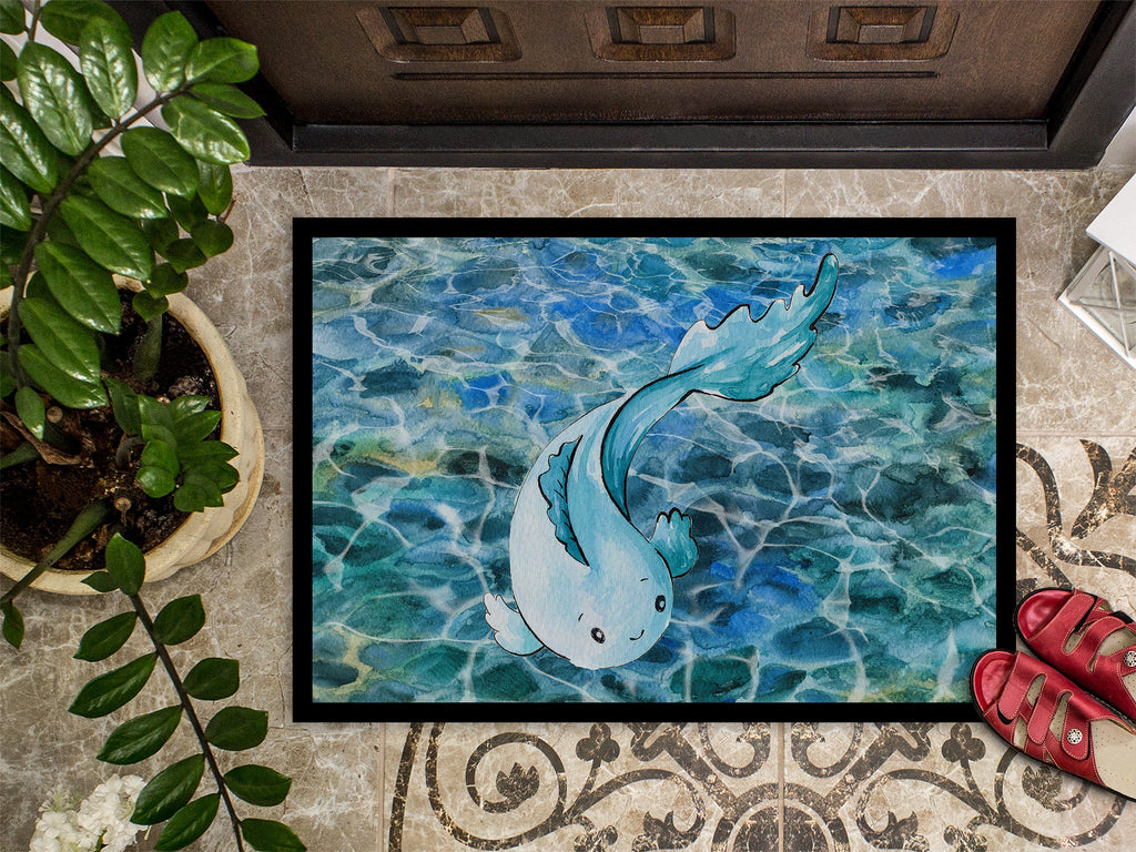 Blue Fish Doormat Indoor Outdoor 24H X 36W Front Door Mat Rugs for Entryway, Non Slip Washable Low Pile,