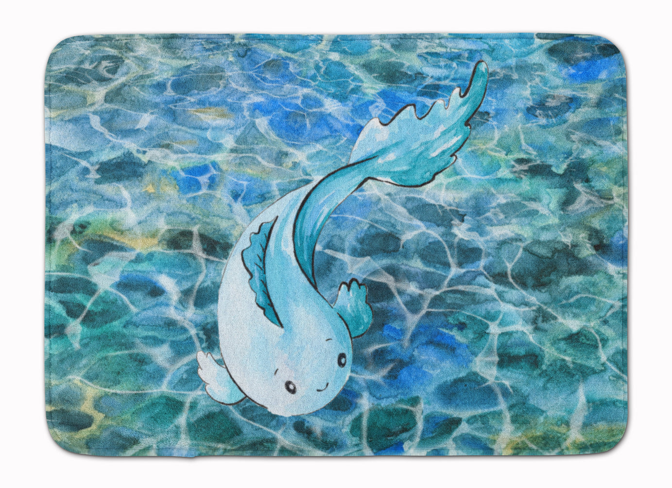 Blue Fish Memory Foam Kitchen Mat Machine Washable Anti-Fatigue Cushion Comfort Bath or Kitchen Rug