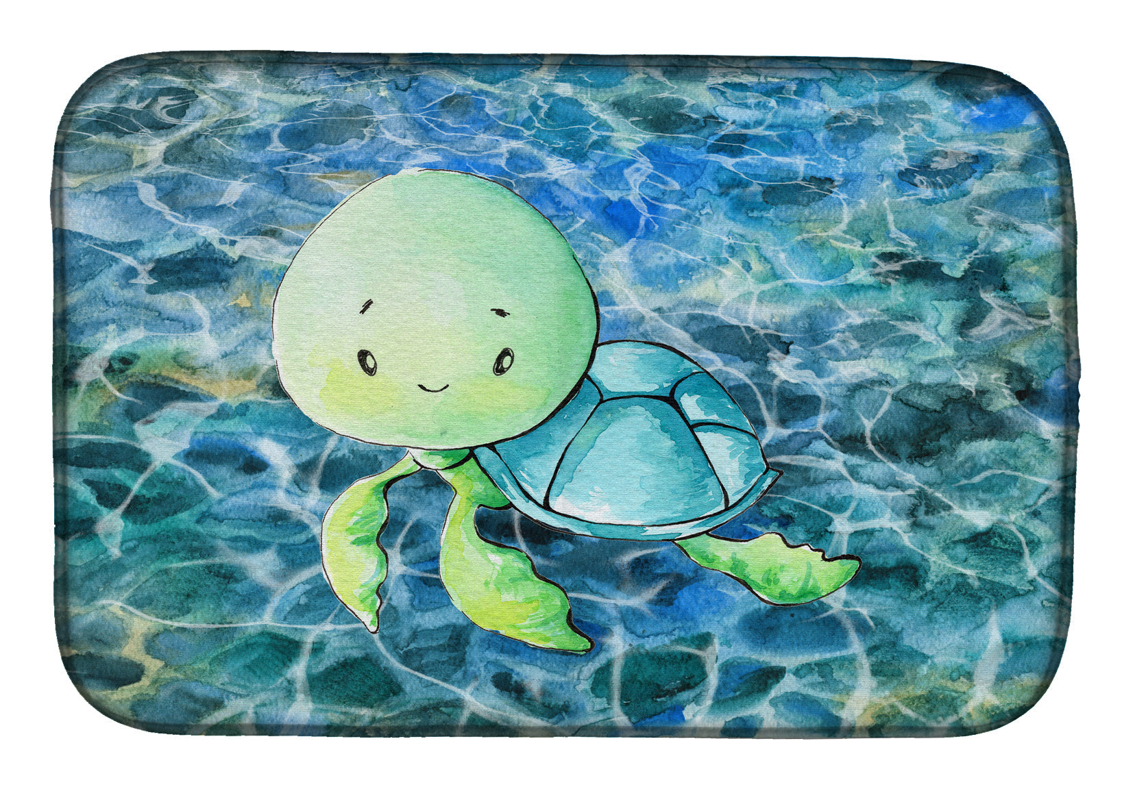 Sea Turtle Dish Drying Mat Absorbent Dish Drying Mat Pad for Kitchen Counter Dish Drainer Mat for Countertop, 14 x 21", Multicolor