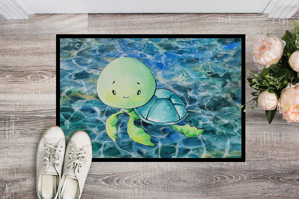 Sea Turtle Doormat Indoor Outdoor 24H X 36W Front Door Mat Rugs for Entryway, Non Slip Washable Low Pile,