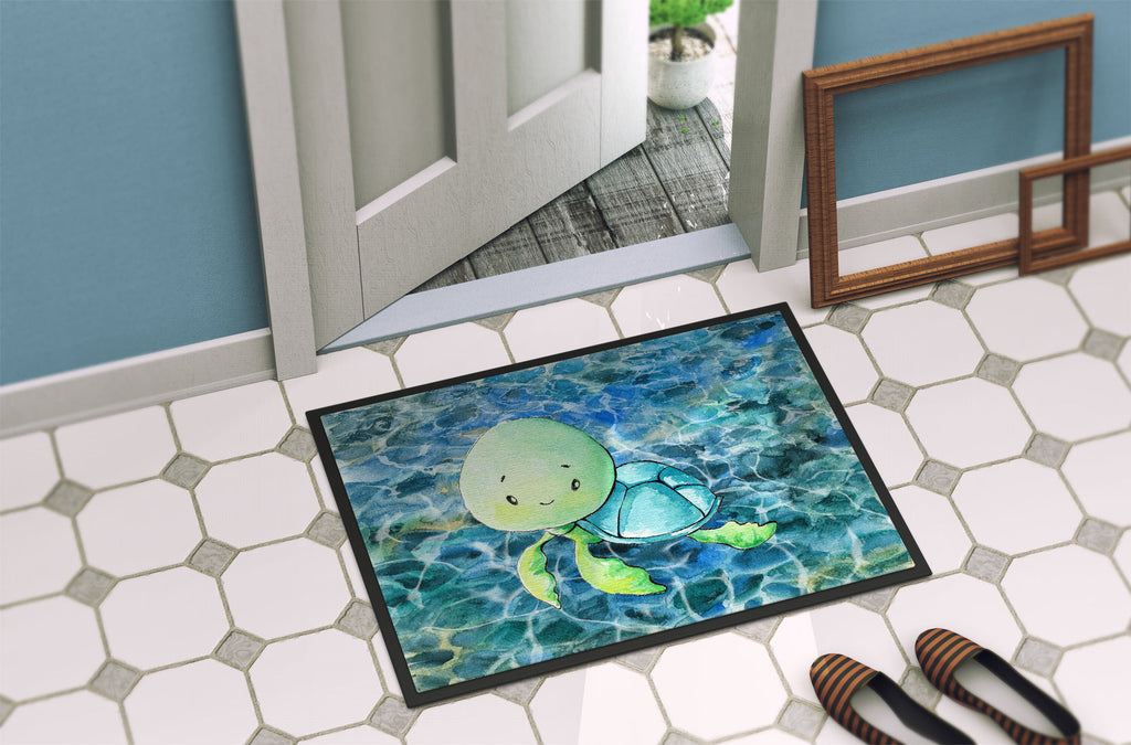 Sea Turtle Doormat Indoor Outdoor 24H X 36W Front Door Mat Rugs for Entryway, Non Slip Washable Low Pile,
