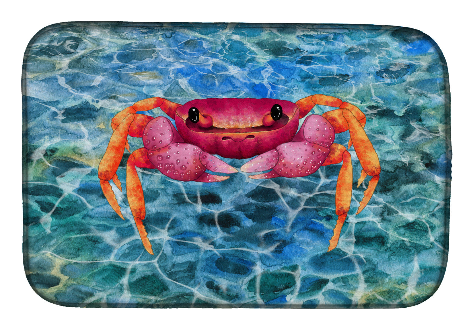Crab Dish Drying Mat Absorbent Dish Drying Mat Pad for Kitchen Counter Dish Drainer Mat for Countertop, 14 x 21", Multicolor