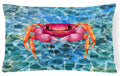 Crab Decorative Throw Pillow 12x16 Indoor Outdoor Accent Cushion, Fabric Cover with Insert for Sofa, Bed, Porch & Living Room