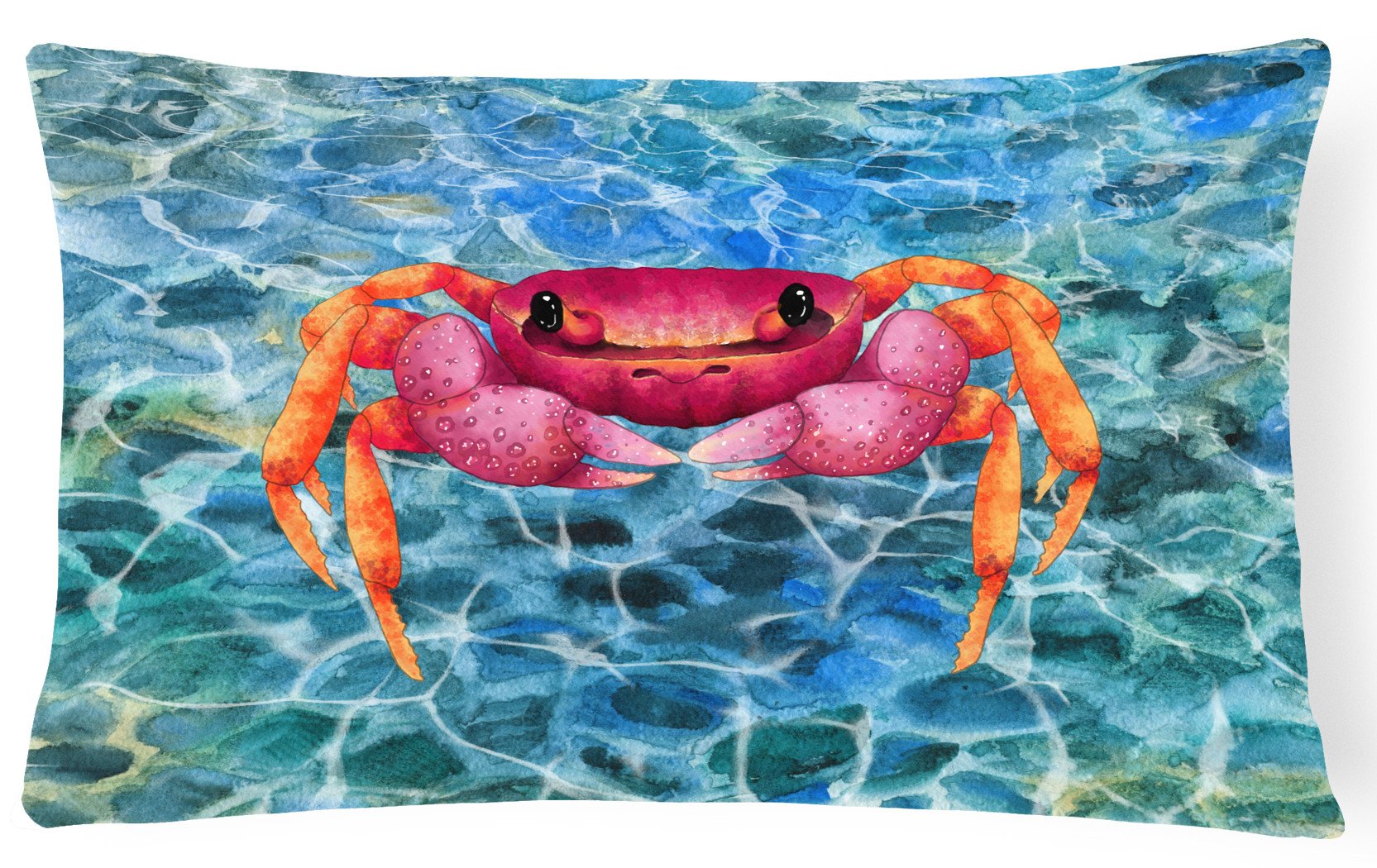 Crab Decorative Throw Pillow 12x16 Indoor Outdoor Accent Cushion, Fabric Cover with Insert for Sofa, Bed, Porch & Living Room