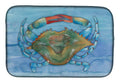Blue Crab Dish Drying Mat Absorbent Dish Drying Mat Pad for Kitchen Counter Dish Drainer Mat for Countertop, 14 x 21", Multicolor