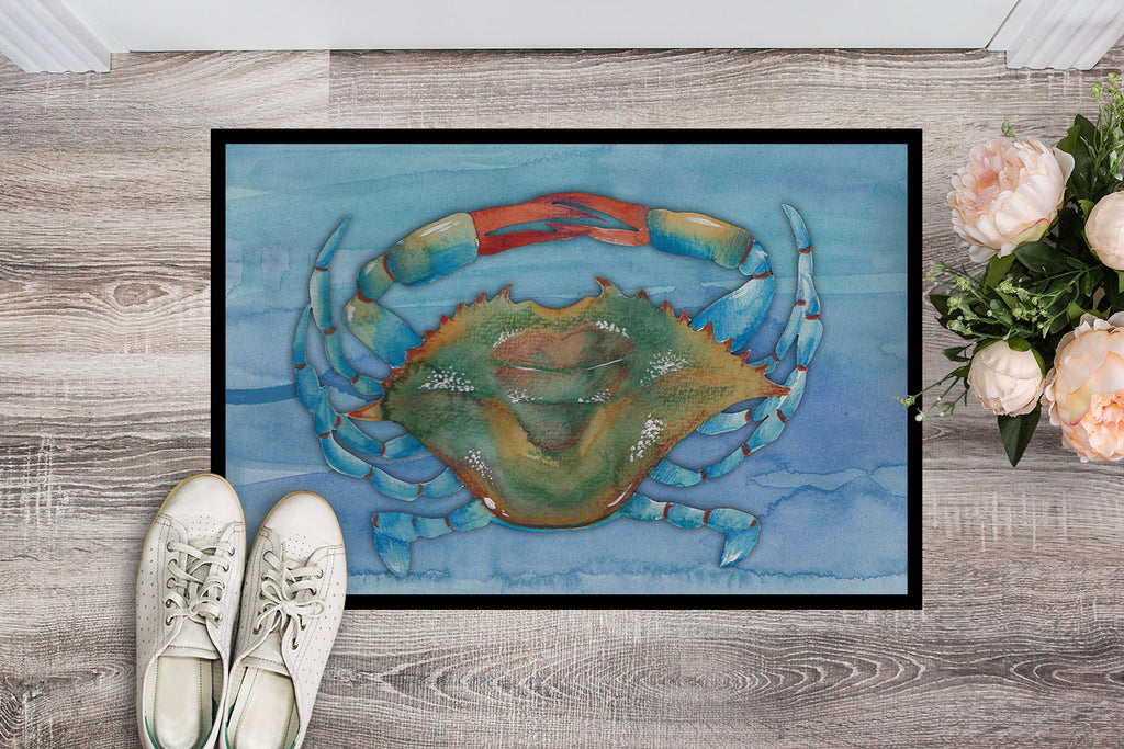 Blue Crab Doormat Indoor Outdoor 24H X 36W Front Door Mat Rugs for Entryway, Non Slip Washable Low Pile,