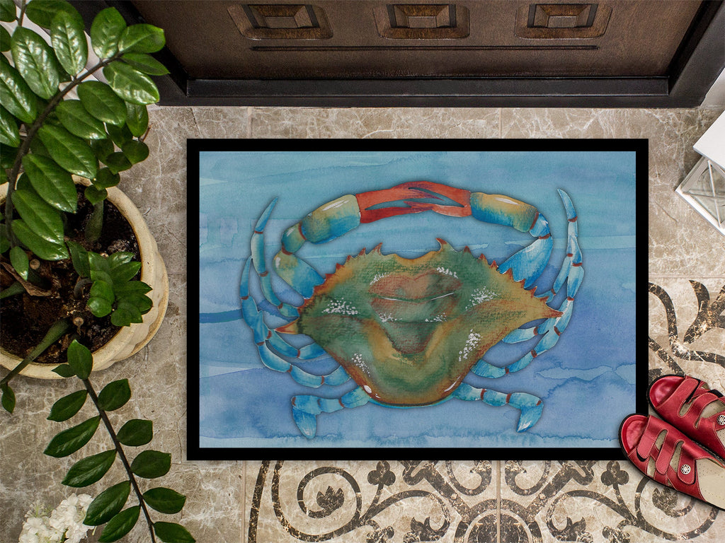 Blue Crab Doormat Indoor Outdoor 24H X 36W Front Door Mat Rugs for Entryway, Non Slip Washable Low Pile,