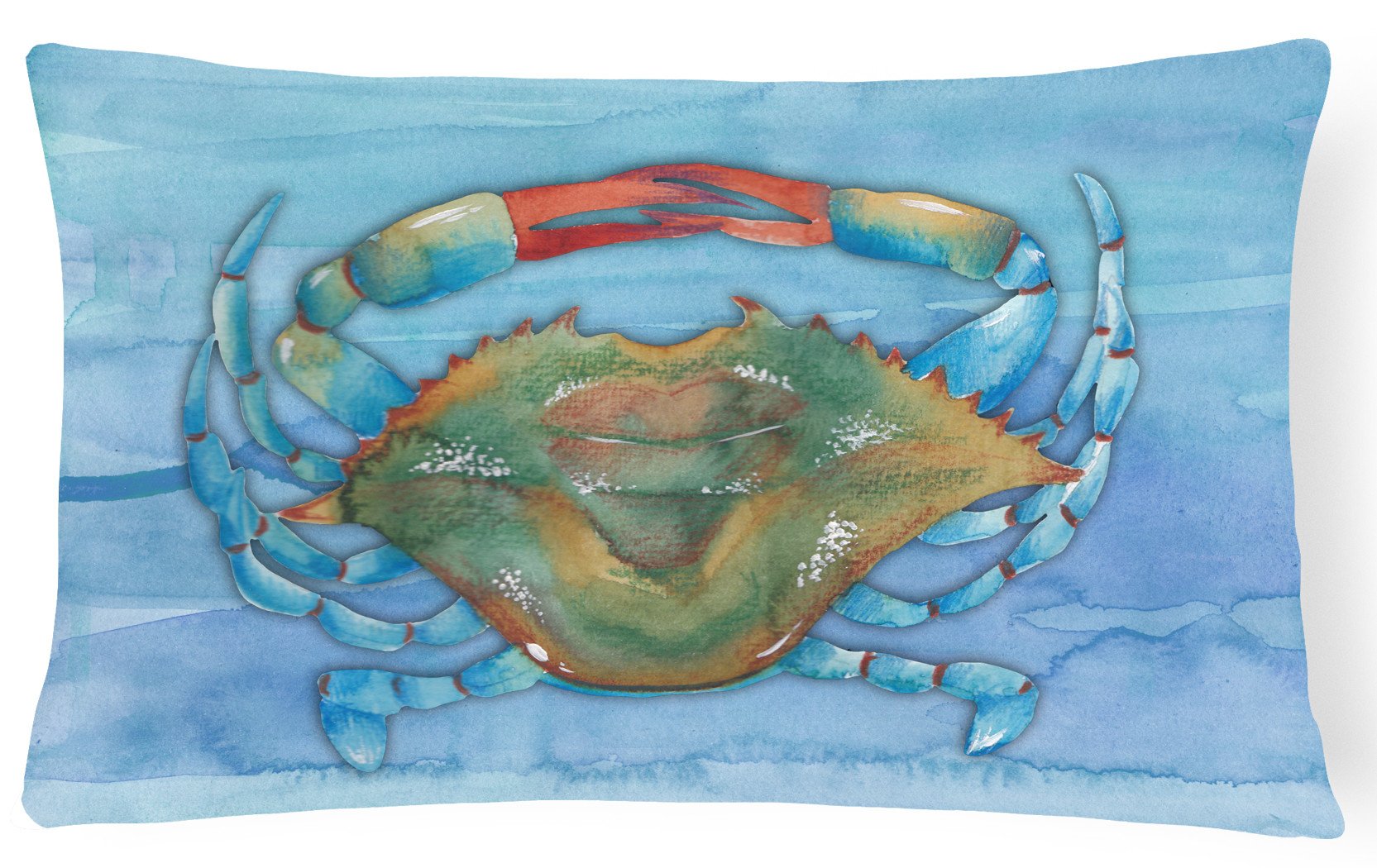 Blue Crab Decorative Throw Pillow 12x16 Indoor Outdoor Accent Cushion, Fabric Cover with Insert for Sofa, Bed, Porch & Living Room