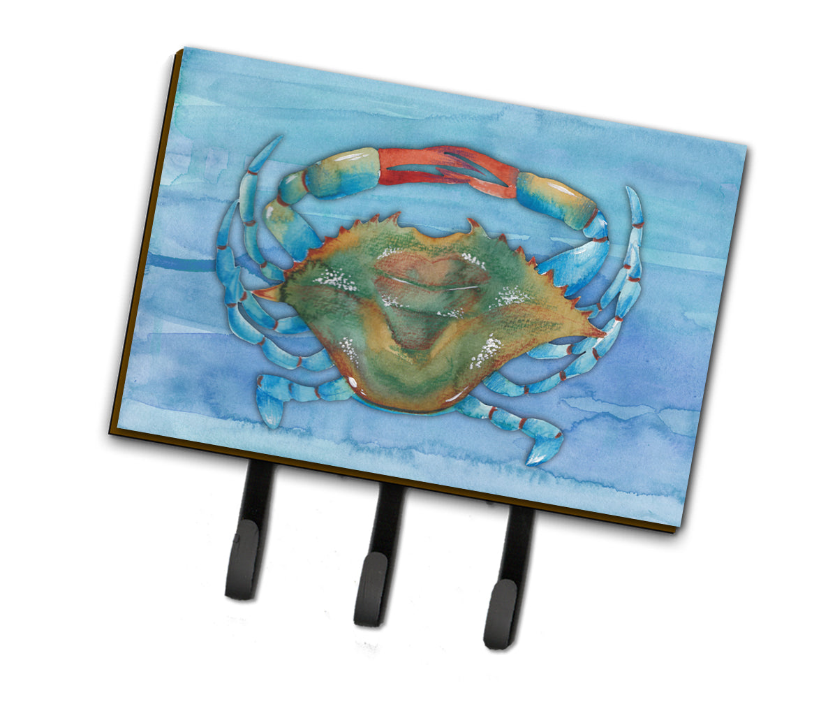 Blue Crab Leash or Key Holder Wall Hooks, Coat Rack Wall Mount, for Hanging Keys, Towels, Aprons, Leashes
