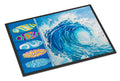 Surf Boards and Wave Doormat Indoor Outdoor 24H X 36W Front Door Mat Rugs for Entryway, Non Slip Washable Low Pile,