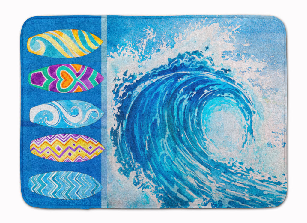 Surf Boards and Wave Memory Foam Kitchen Mat Machine Washable Anti-Fatigue Cushion Comfort Bath or Kitchen Rug