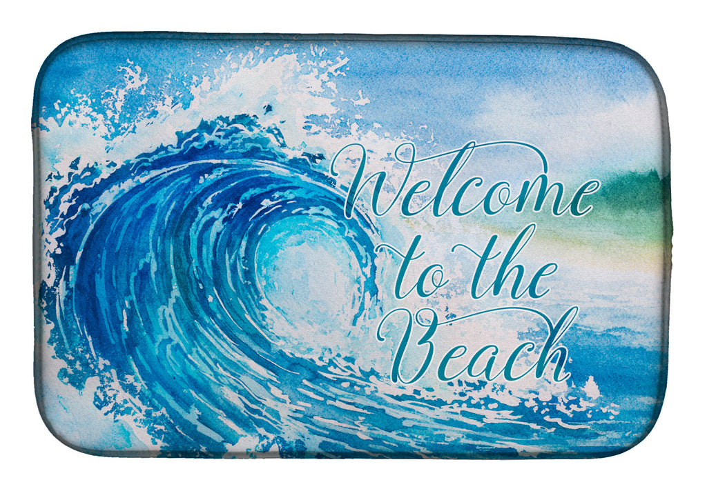 Wave Welcome Dish Drying Mat Absorbent Dish Drying Mat Pad for Kitchen Counter Dish Drainer Mat for Countertop, 14 x 21", Multicolor