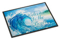 Wave Welcome Doormat Indoor Outdoor 24H X 36W Front Door Mat Rugs for Entryway, Non Slip Washable Low Pile,