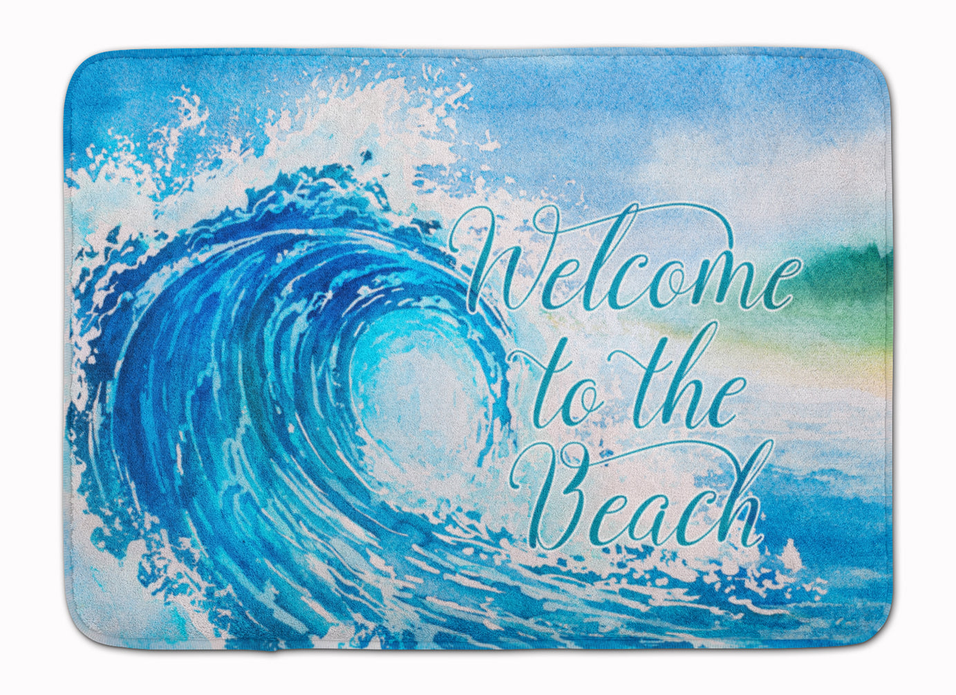 Wave Welcome Memory Foam Kitchen Mat Machine Washable Anti-Fatigue Cushion Comfort Bath or Kitchen Rug